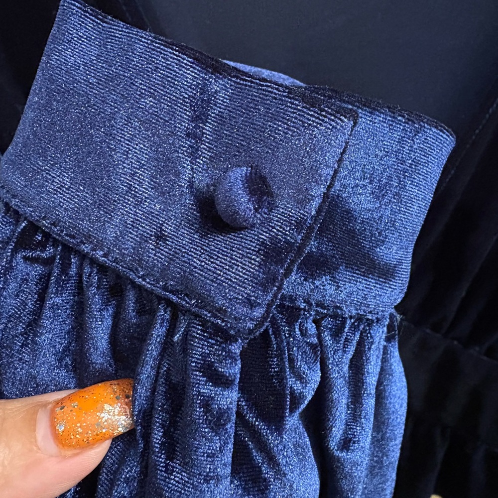 NWOT Missguided Crushed Velvet Corset Top In Dark Blue Women’s Plus Size 14 - Picture 9 of 15
